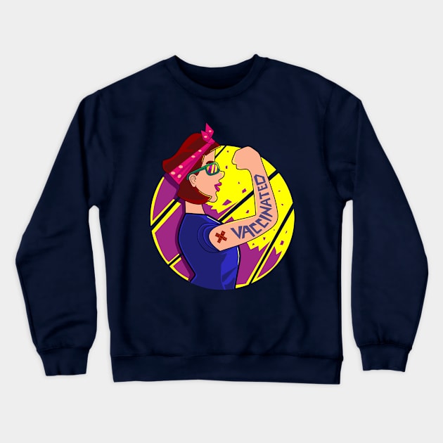 Vaccinated Crewneck Sweatshirt by DuckyDuck